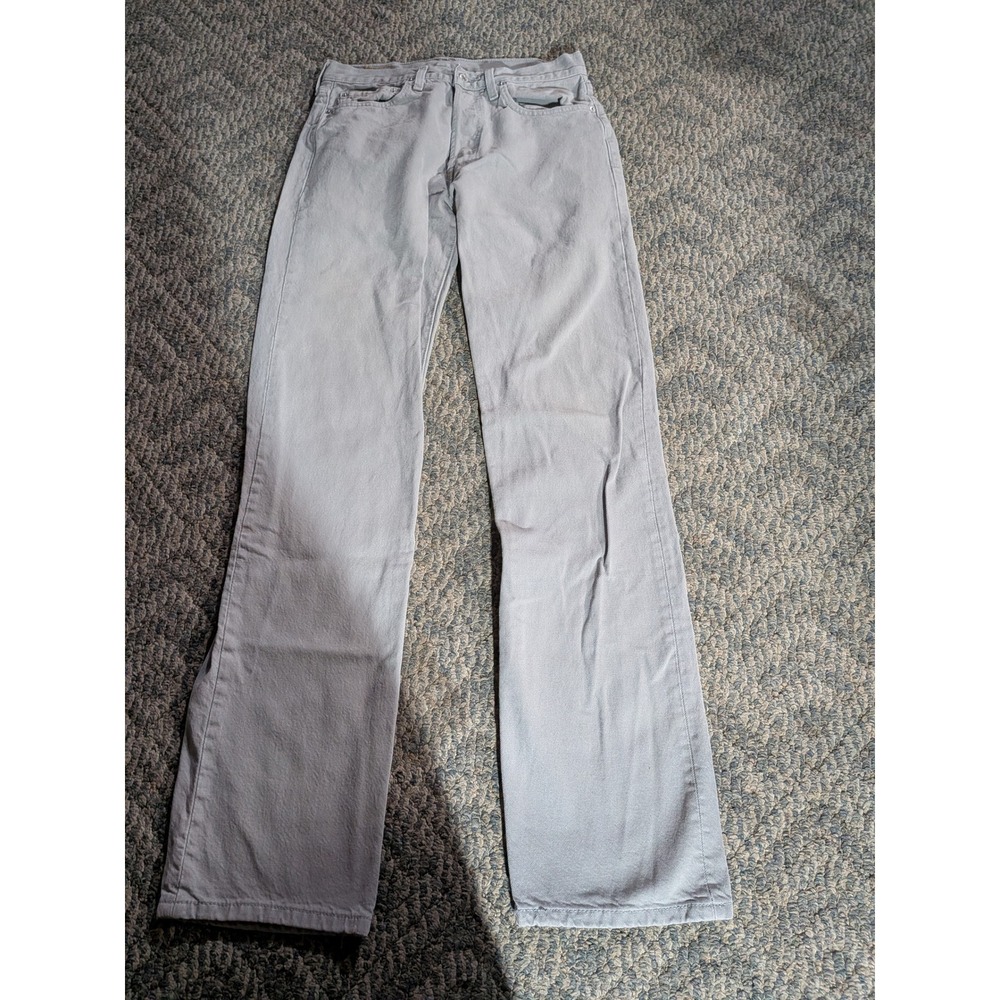Levis 501 Mens Gray Original Fit Button Fly Straight Leg Jeans W32 L36 Vintage